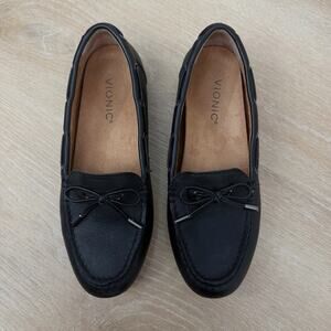 Women’s Vionic Taryn Driving Moccasin Bow Loafer Black Size 7